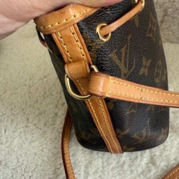 Louis Vuitton Nano Noe Monogram Leather Crossbody Shoulder Bag Handbag Purse - Picture 7 of 8